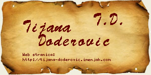 Tijana Doderović vizit kartica